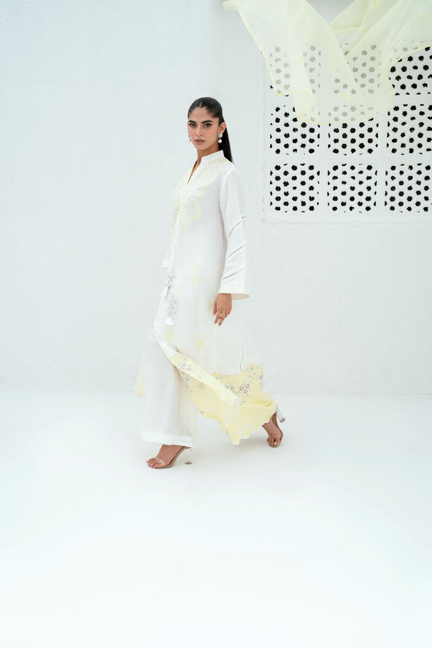 FARAH ZUBAIR - White Raw Silk