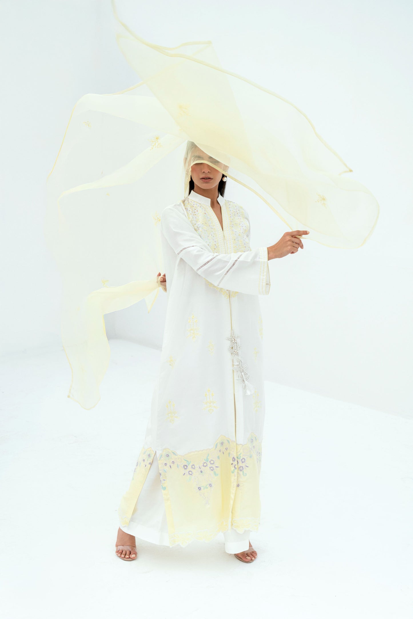 FARAH ZUBAIR - White Raw Silk