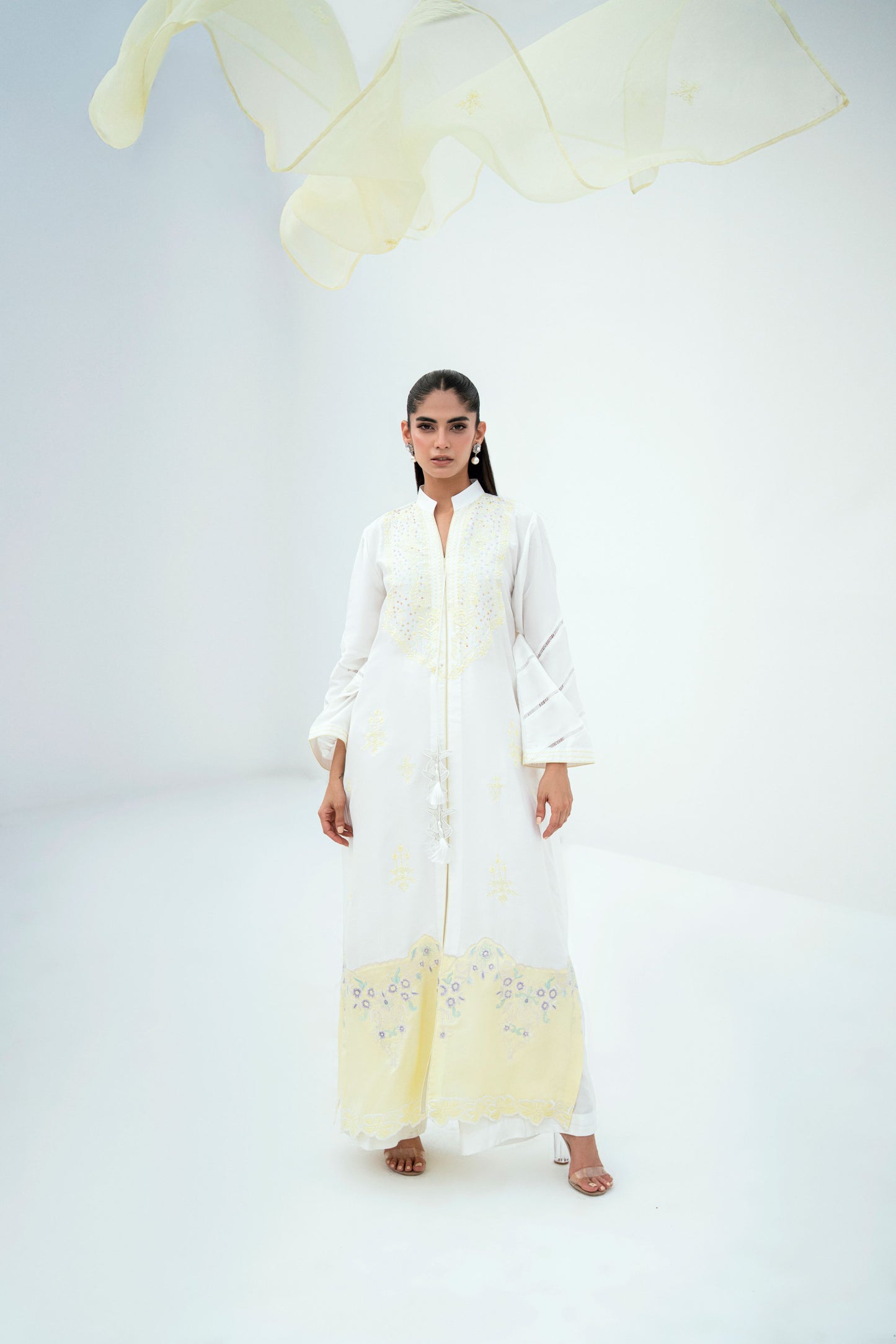 FARAH ZUBAIR - White Raw Silk