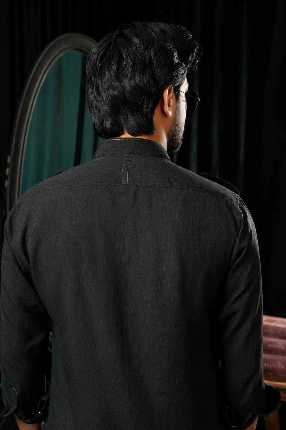 KUNZUL CHANNAR MENSWEAR- Black double pocket