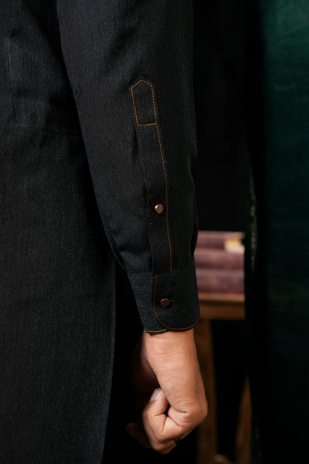 KUNZUL CHANNAR MENSWEAR- Blue double pocket