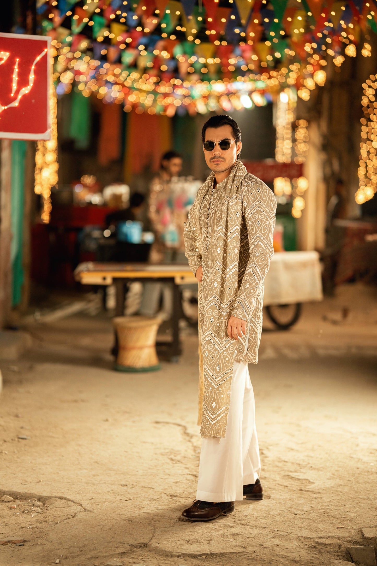 HUMAYUN ALAMGIR (MENSWEAR) - Gray Foil Embroidery