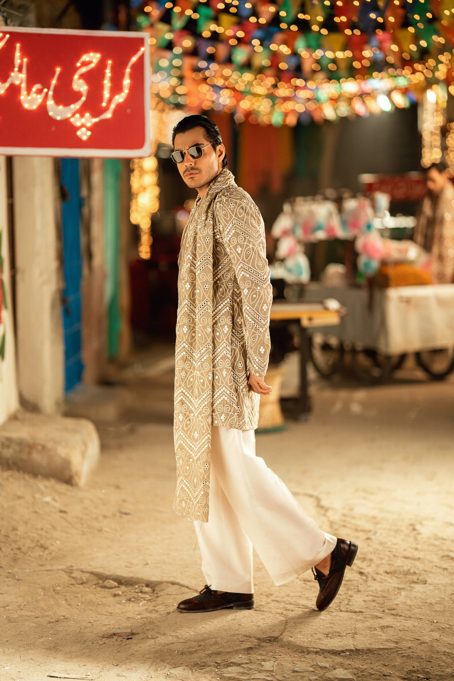 HUMAYUN ALAMGIR (MENSWEAR) - Gray Foil Embroidery