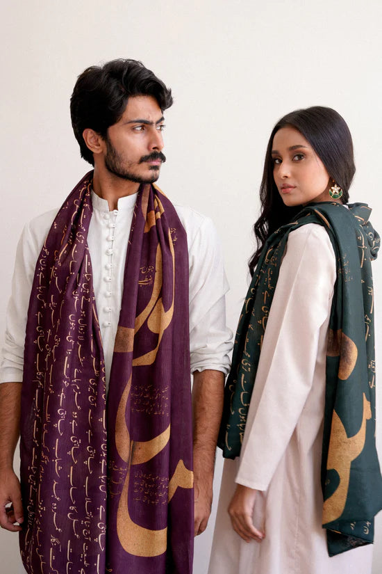 Manto - Junoon Stole in Black Color