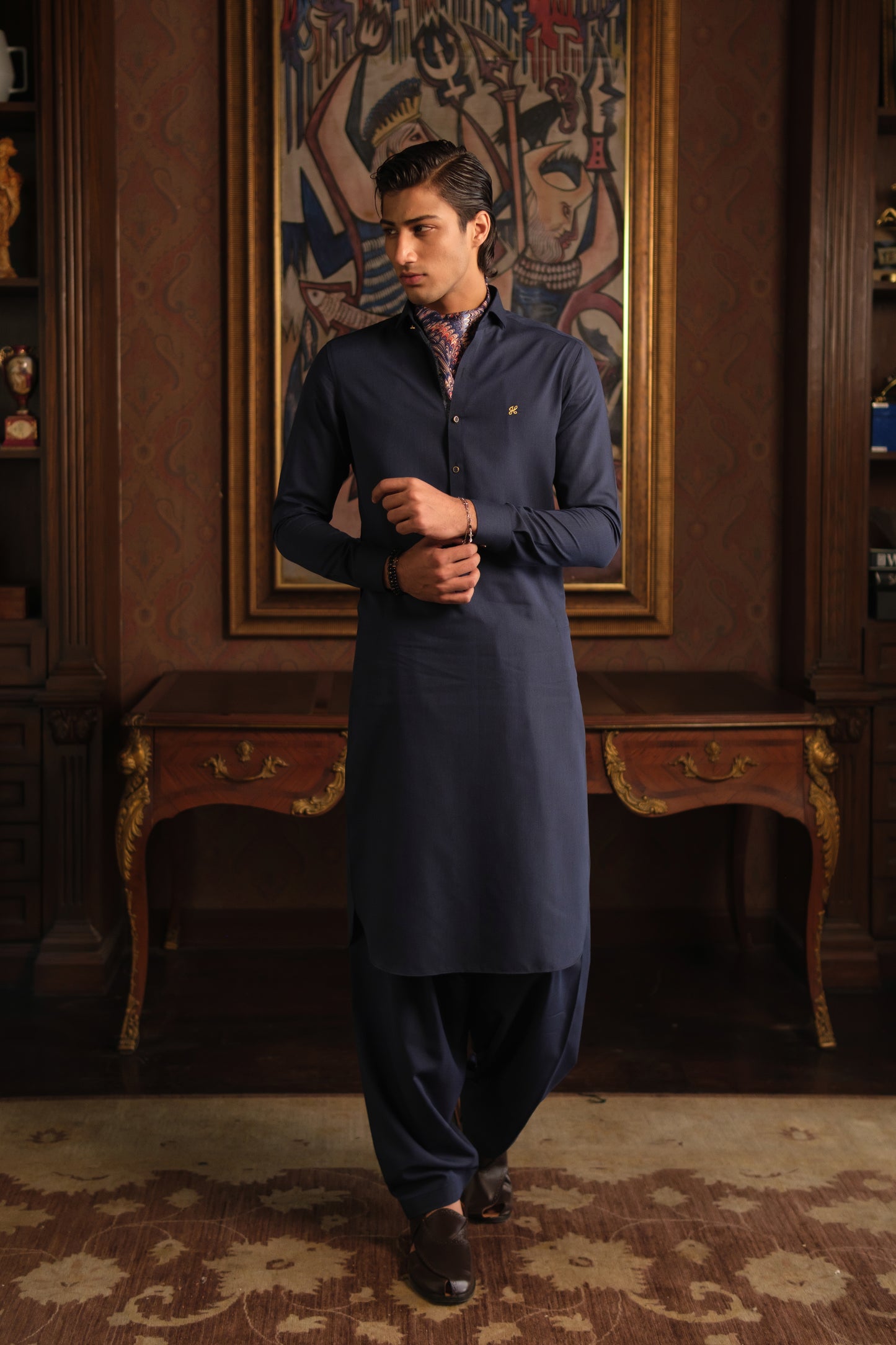 HUMAYUN ALAMGIR (MENSWEAR) - Blue Self Formal