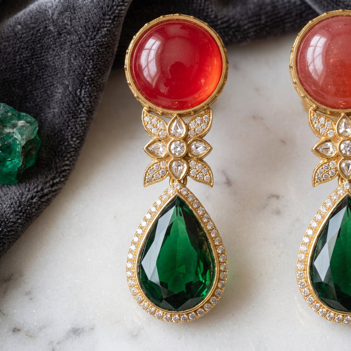 DHALIA BY SEHAR ZAFAR - Orange and green