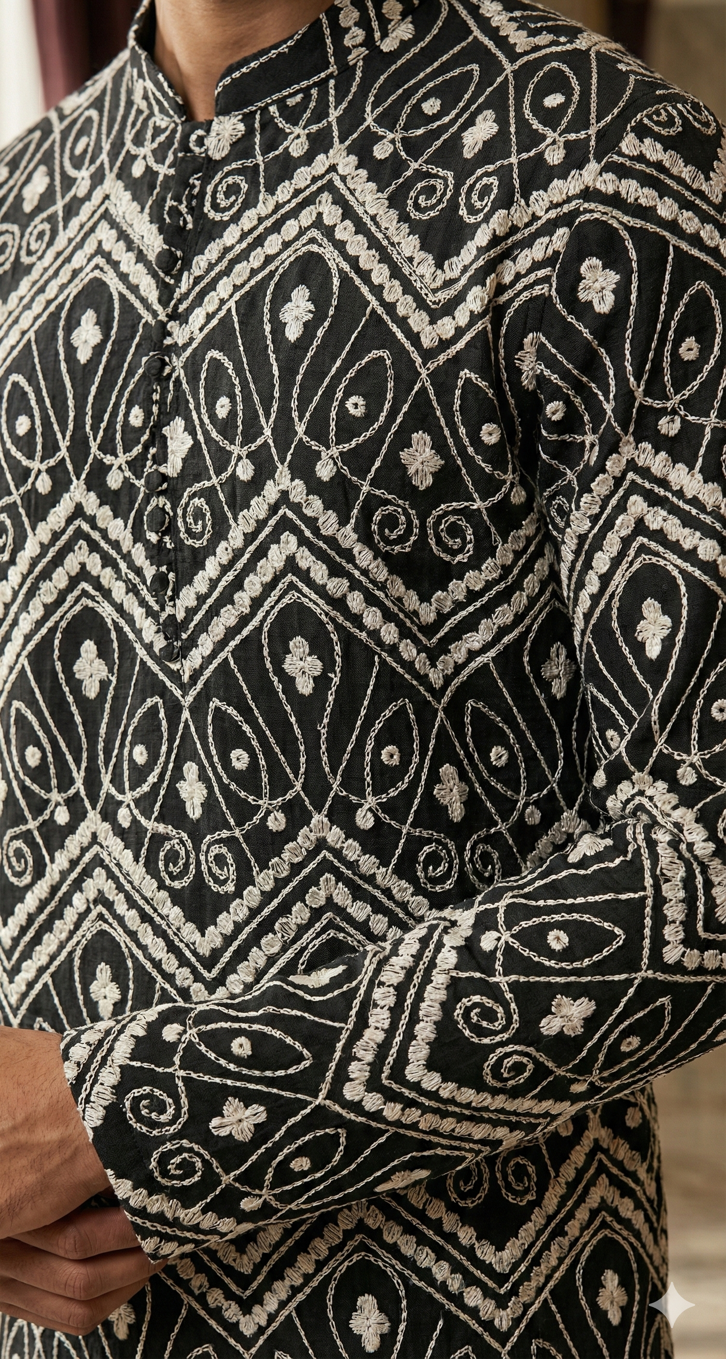 HUMAYUN ALAMGIR (MENSWEAR-Dark Green Naqoosh