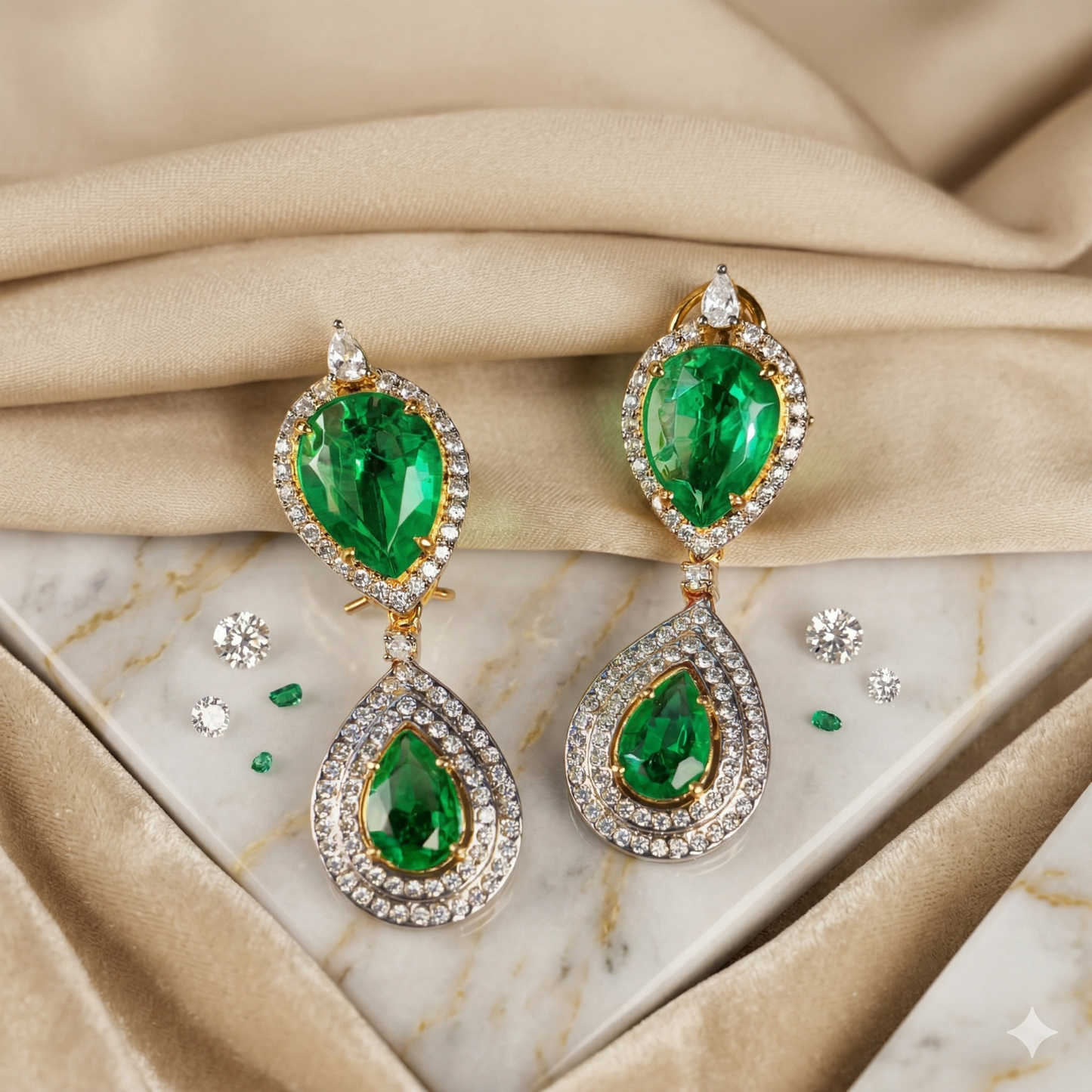 ZAHEEN KAMRAN - Emerald Earrings