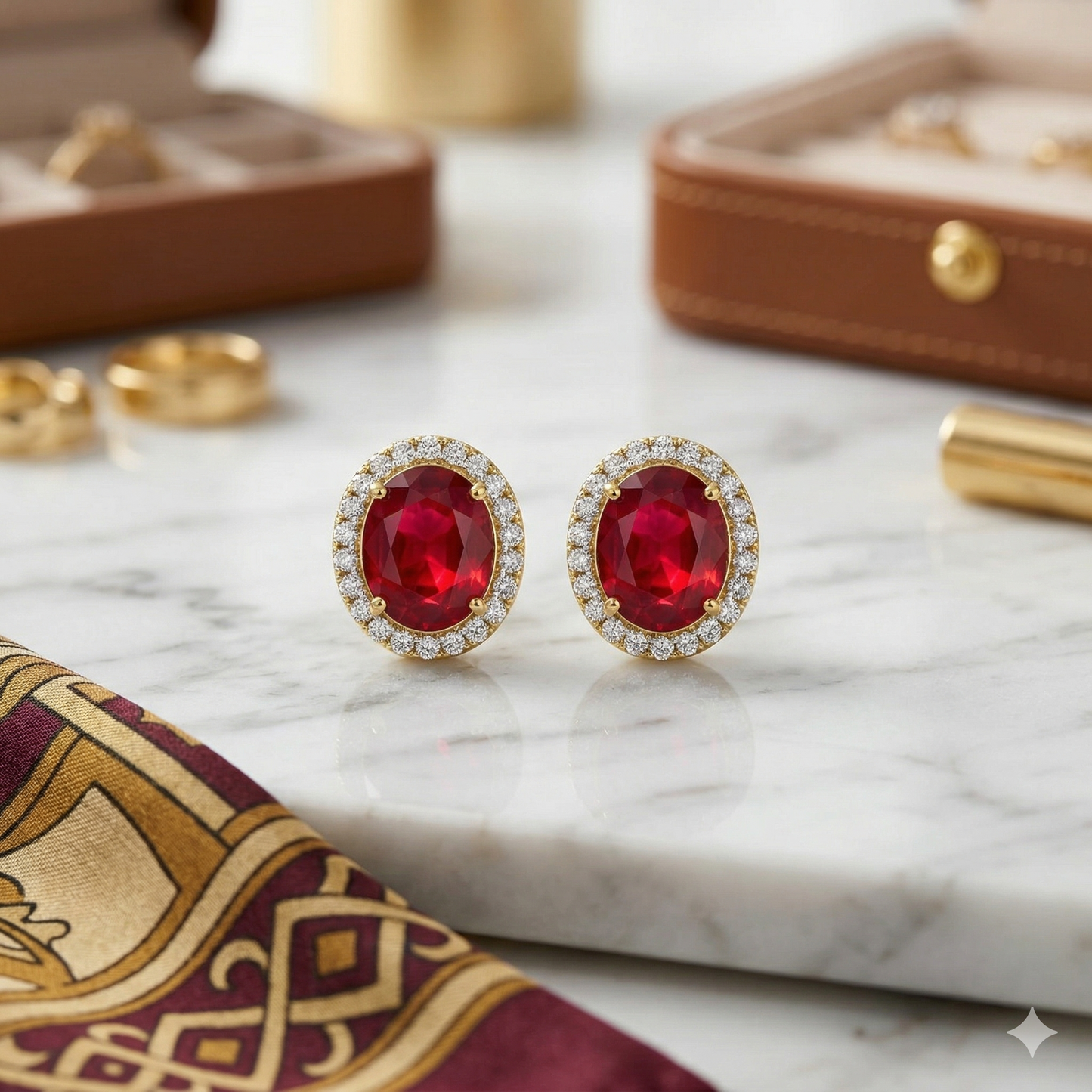 ZAHEEN KAMRAN - Ruby Sparkle Earrings