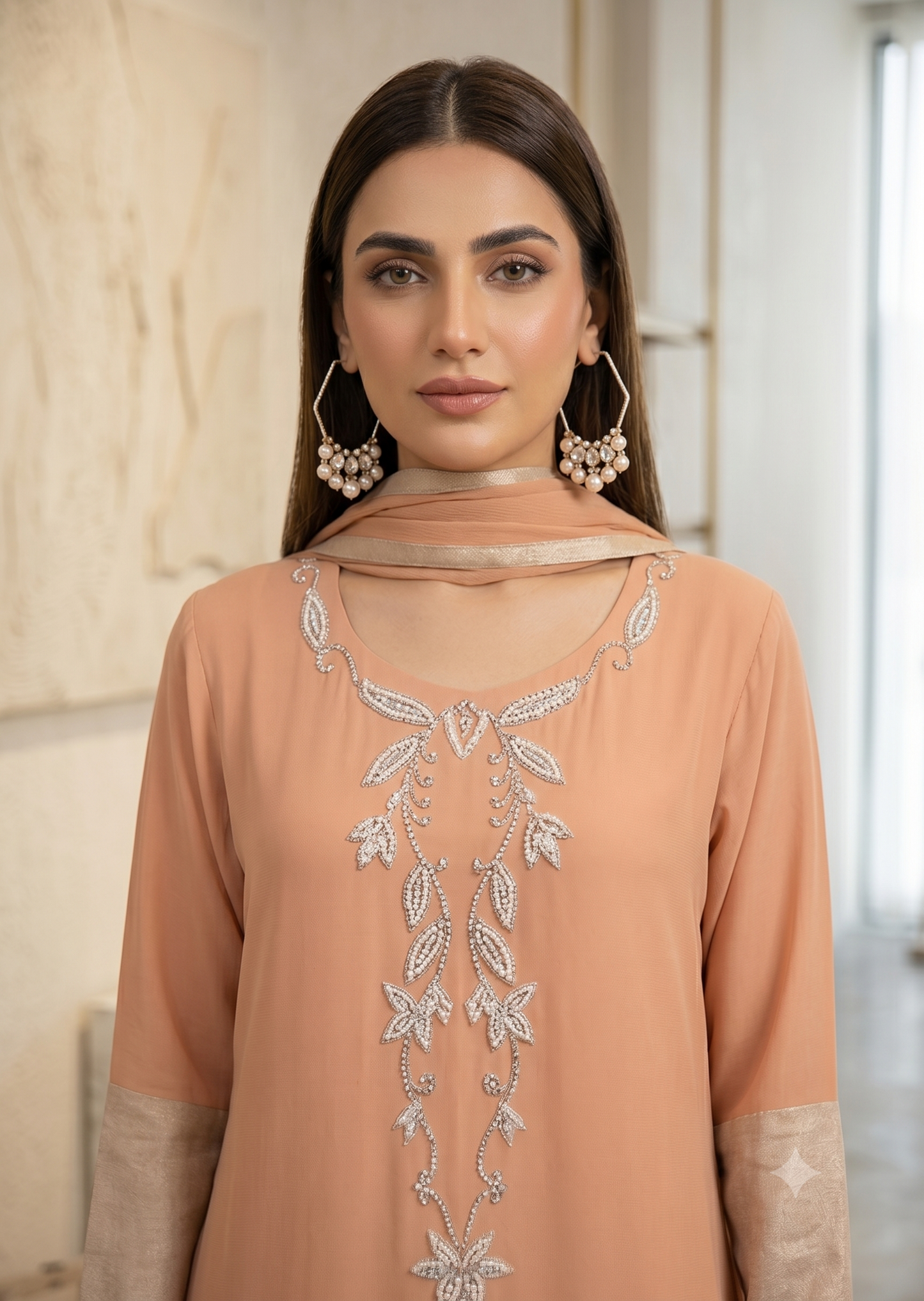 MAHOGANY-Peach with beige