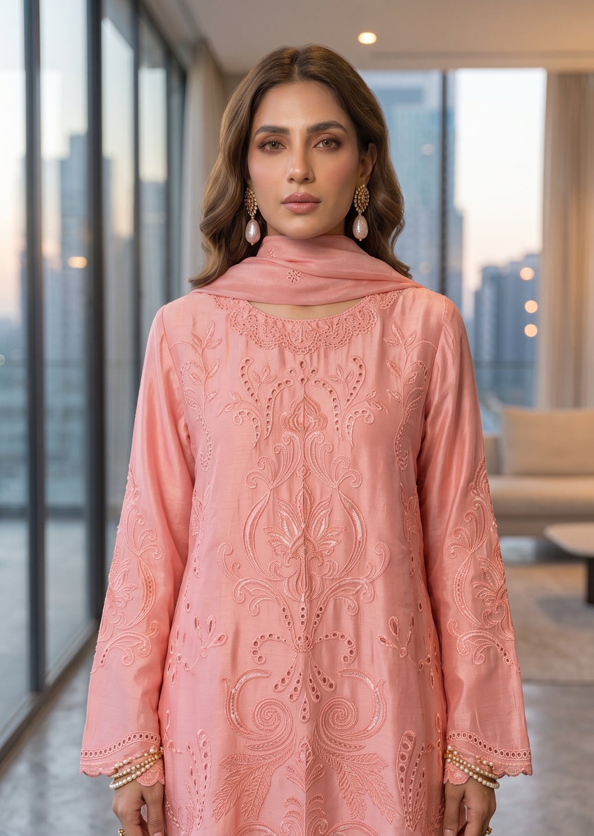 ASHJAIN SAFWAN- Short shirt peach