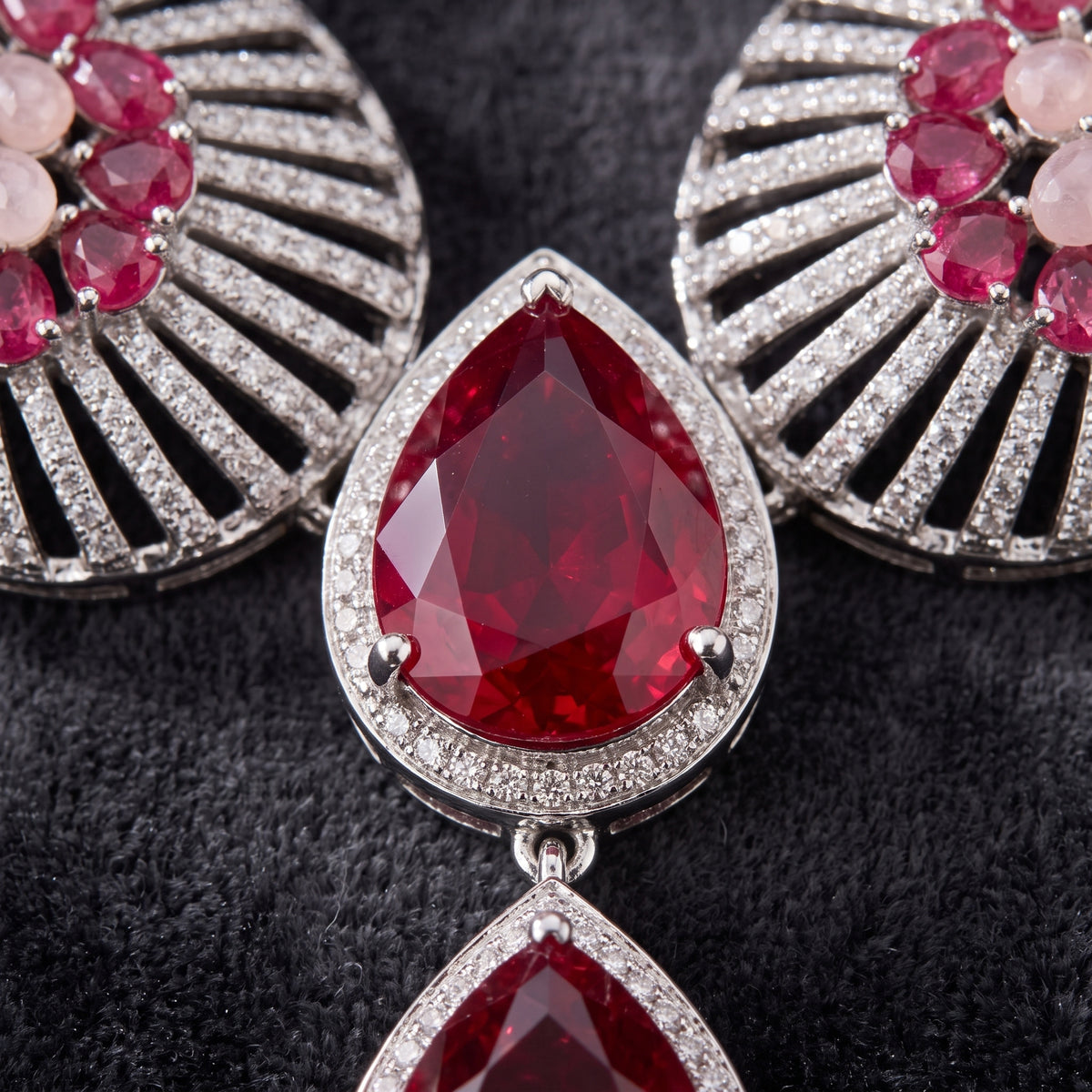 DHALIA BY SEHAR ZAFAR -Pink and red silver