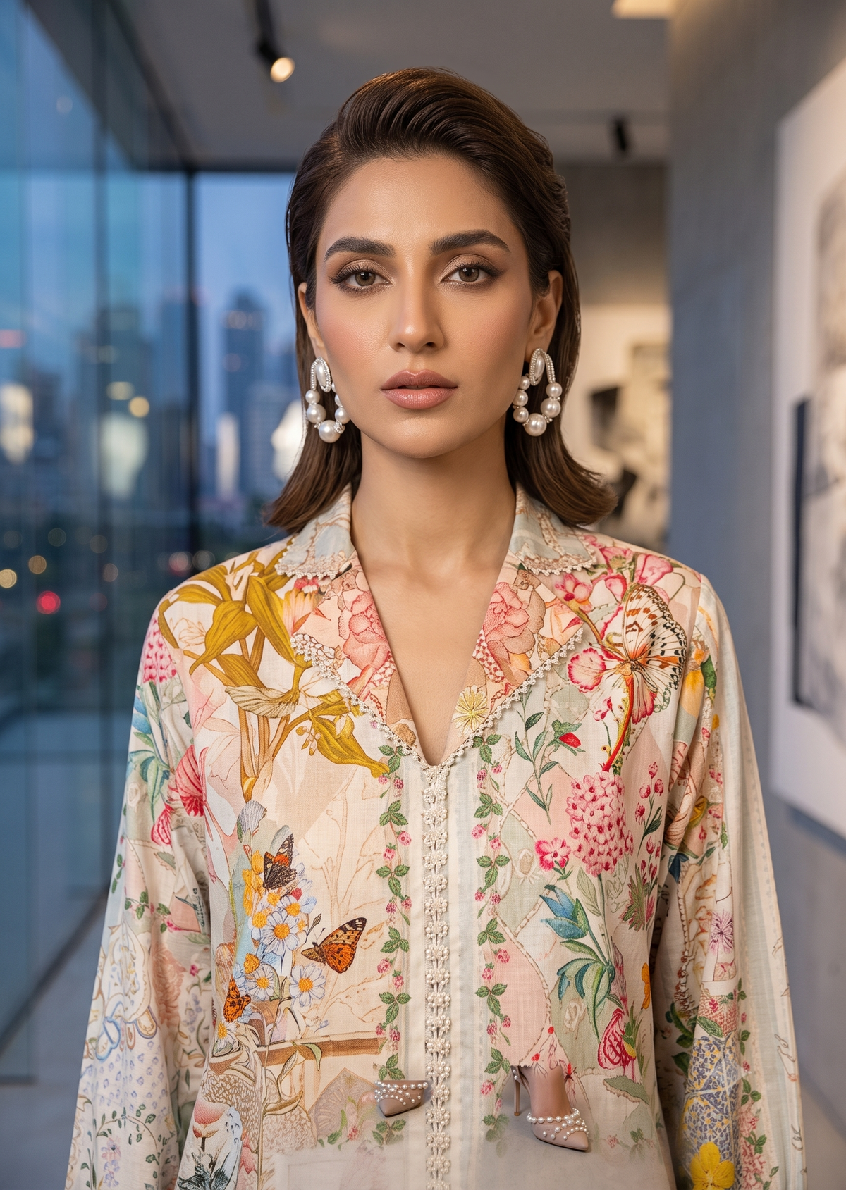 THREADS AND MOTIFS - Skyblue Floral