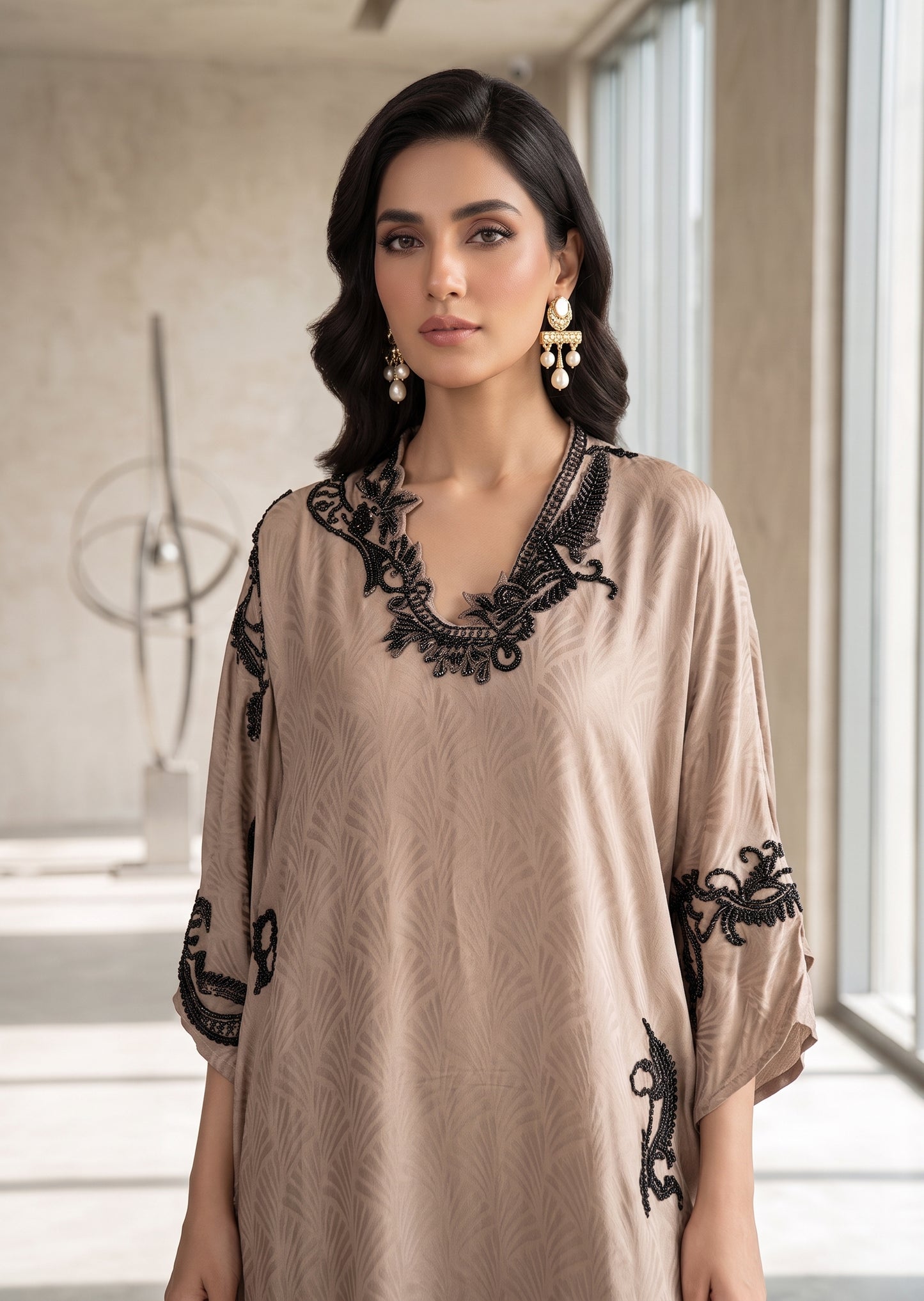 KARISHMA TALREJA- Ecru kaftan