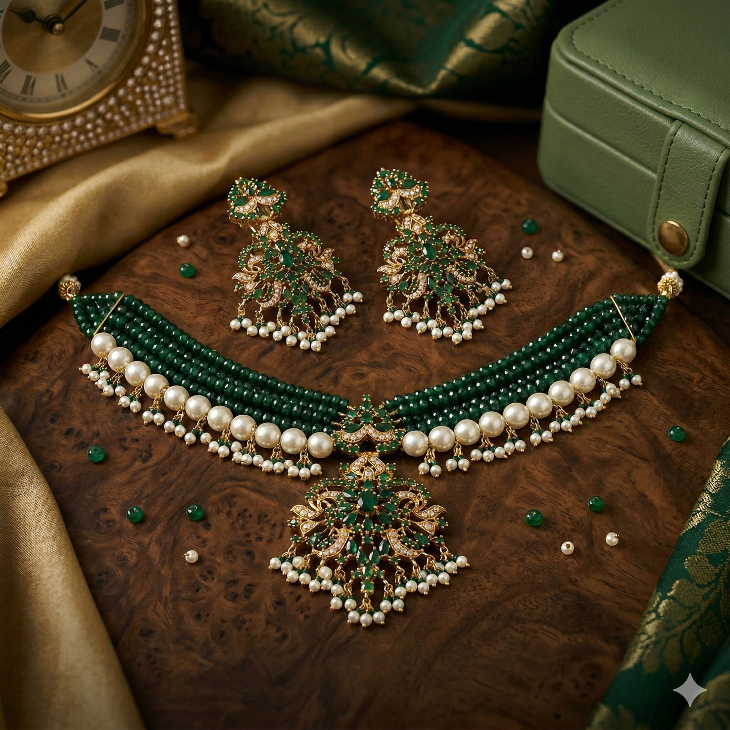 ZAHEEN KAMRAN - The Empress Emerald Choker Set