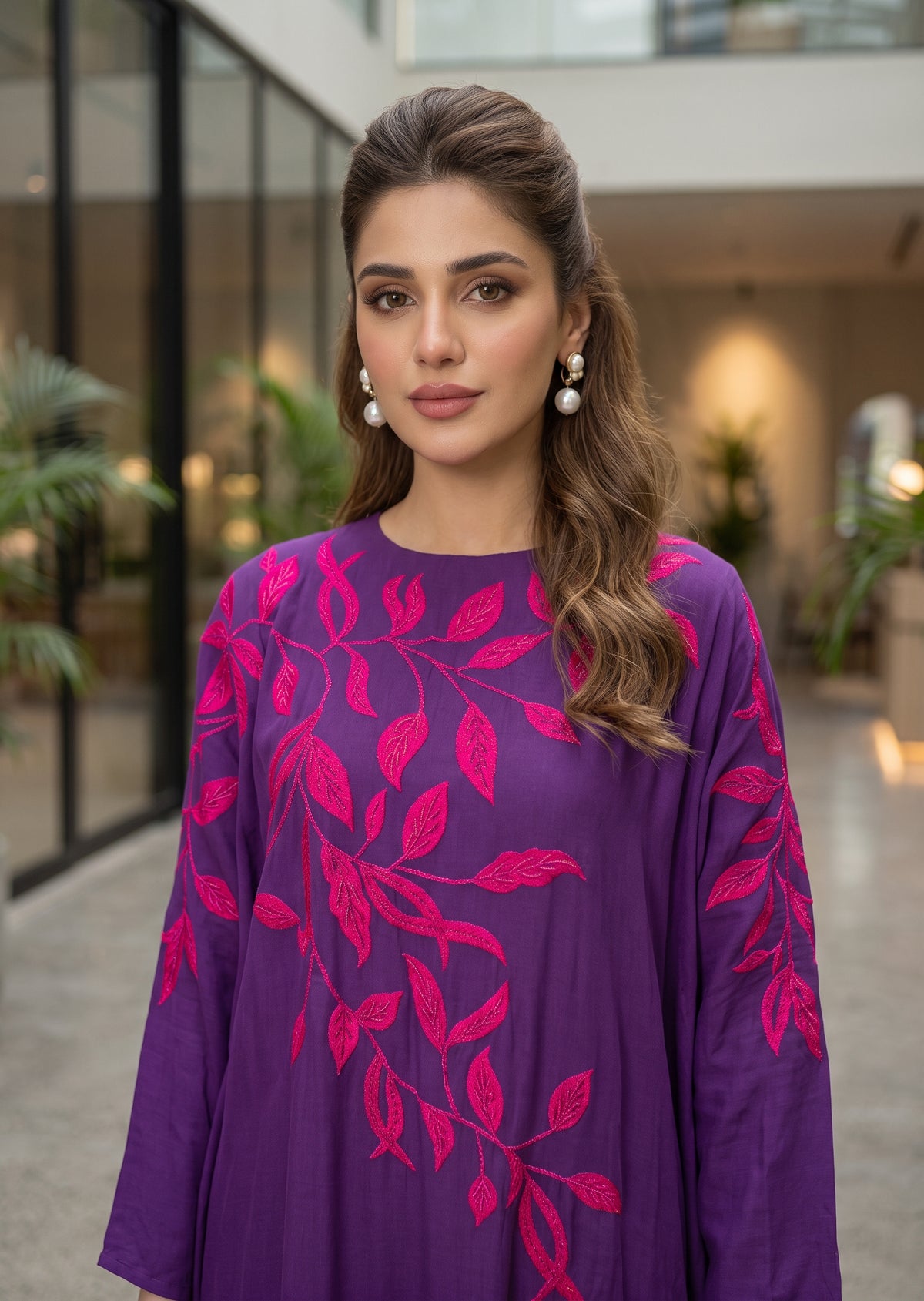 MARIA RAO - Purple pink emb