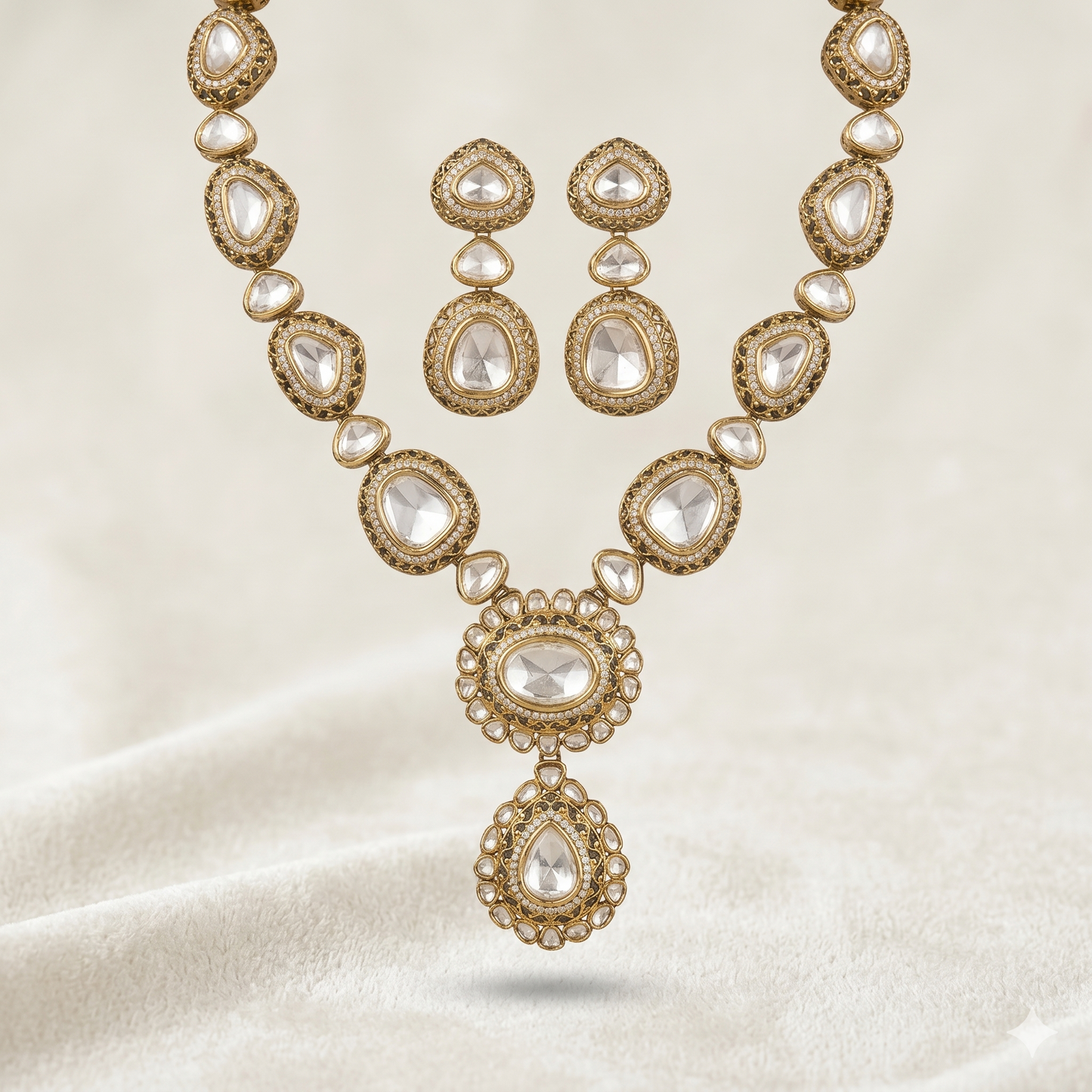 THE BUTTERFLY EFFECT - Necklace set big stone white