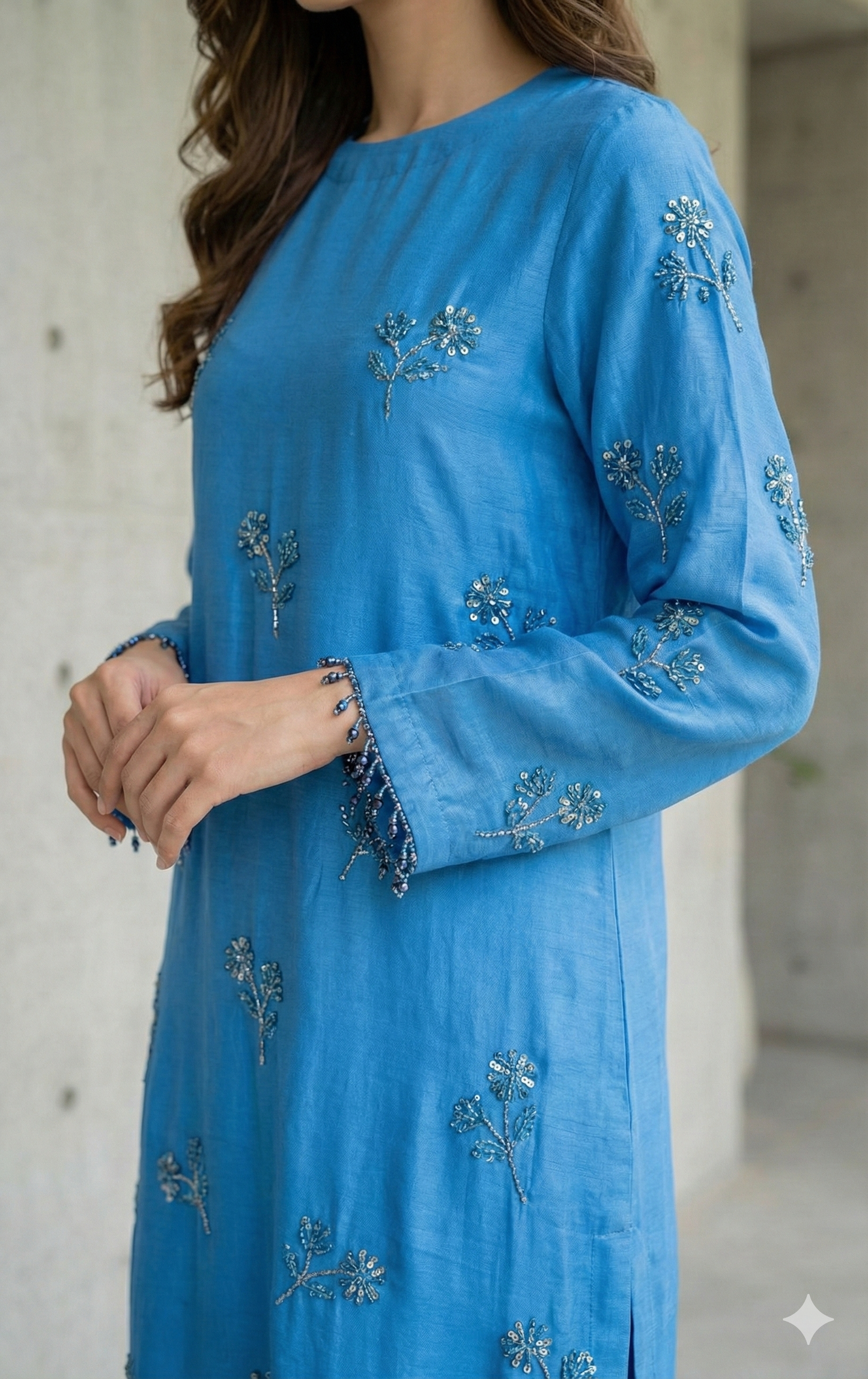 SAMMY K- Blue Printed Long