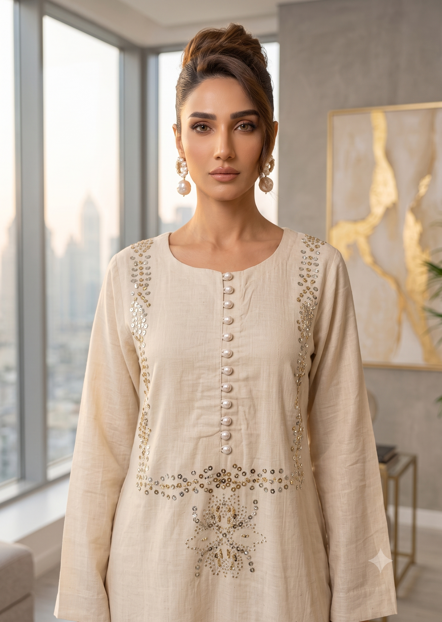 ASHJAIN SAFWAN -Ivory kamdani work 2 pc