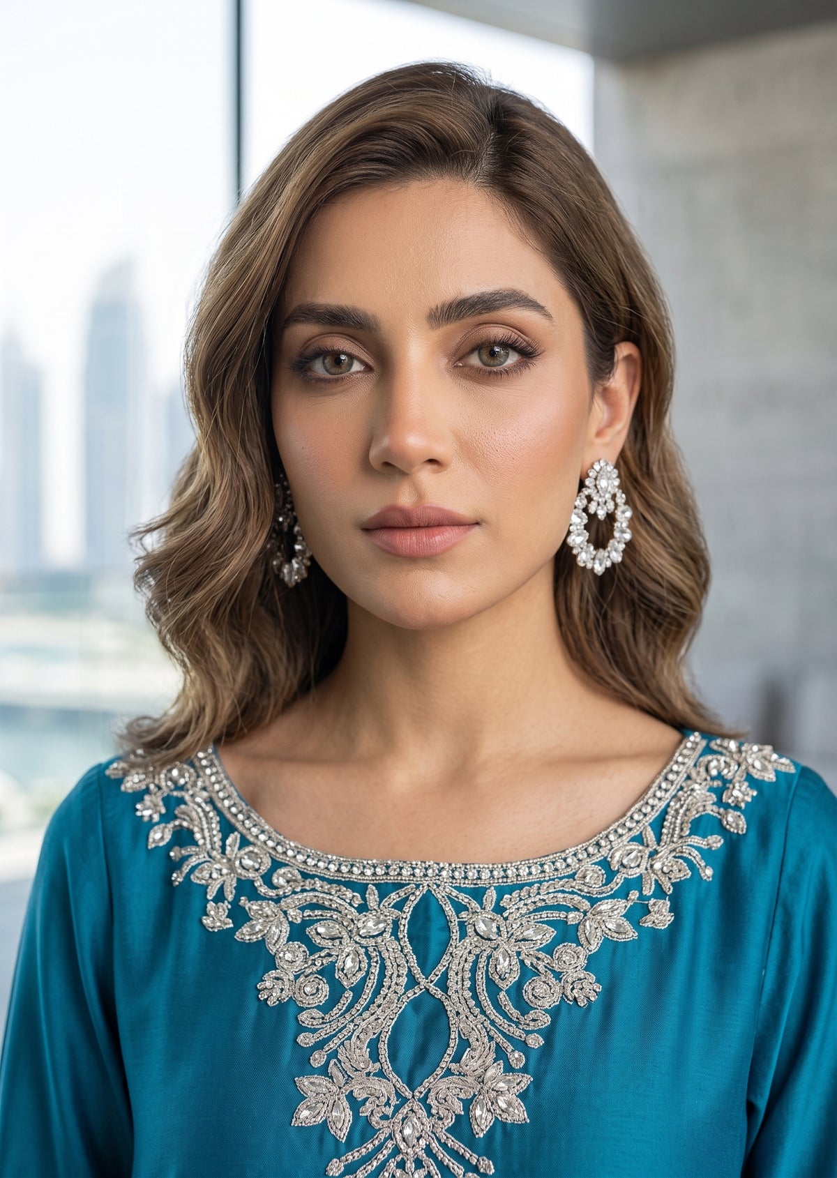 ASHJAIN SAFWAN- Long kaftan hand emb