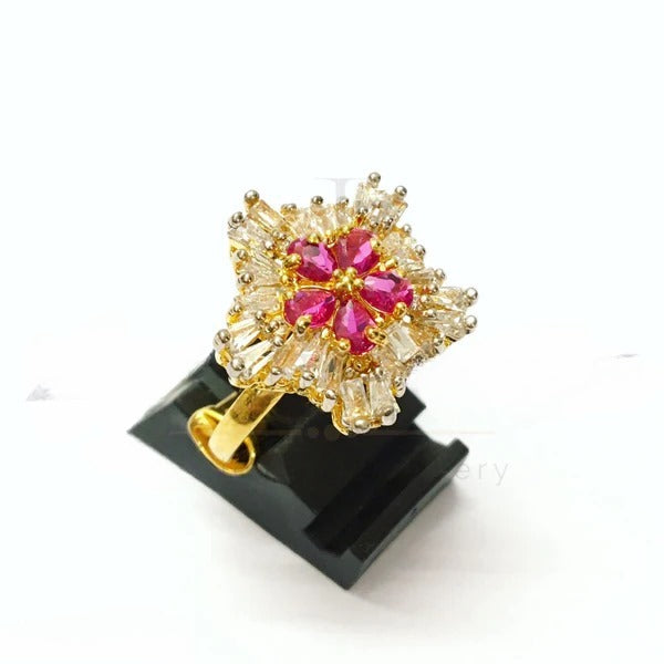 ZAHEEN KAMRAN - Ruby Floral Ring