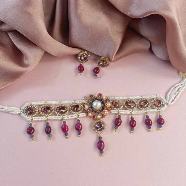 ZAHEEN KAMRAN - Ruby Choker Set
