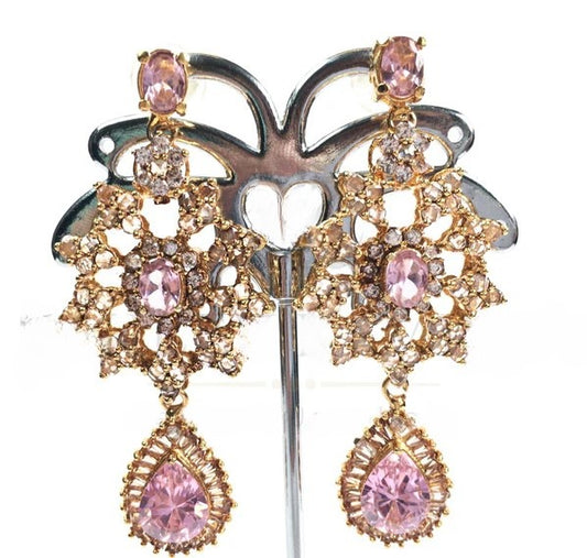 ZAHEEN KAMRAN - Pink Stone Earrings