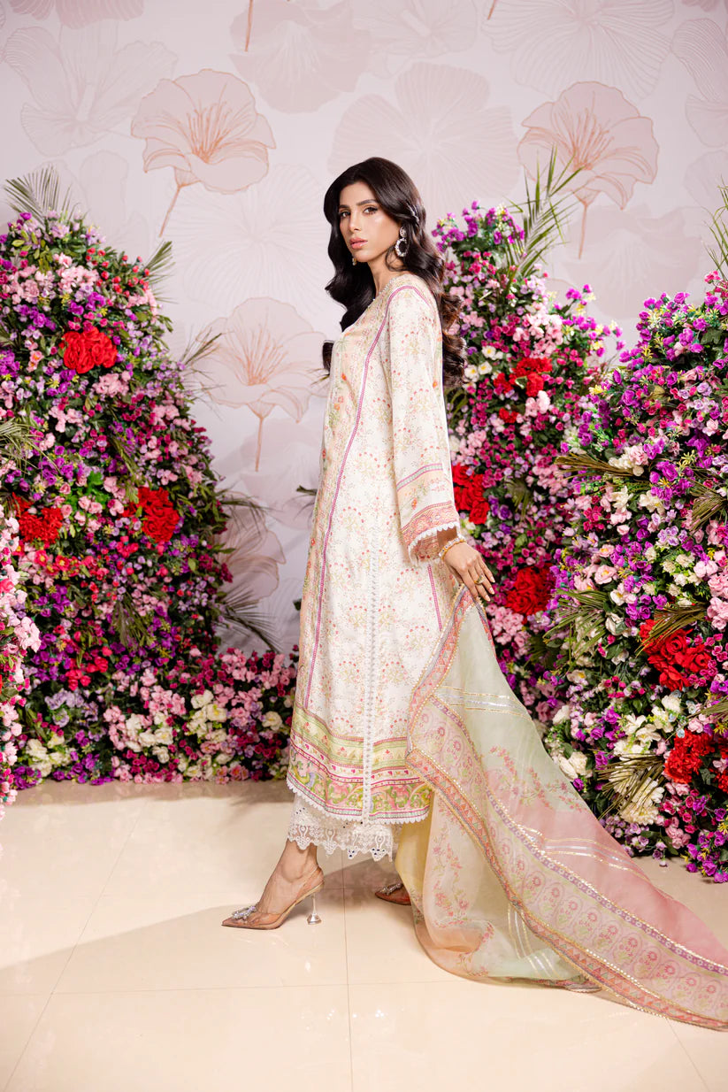 SARAH SHEERAZ - Reena with Plain Shaded Dupatta