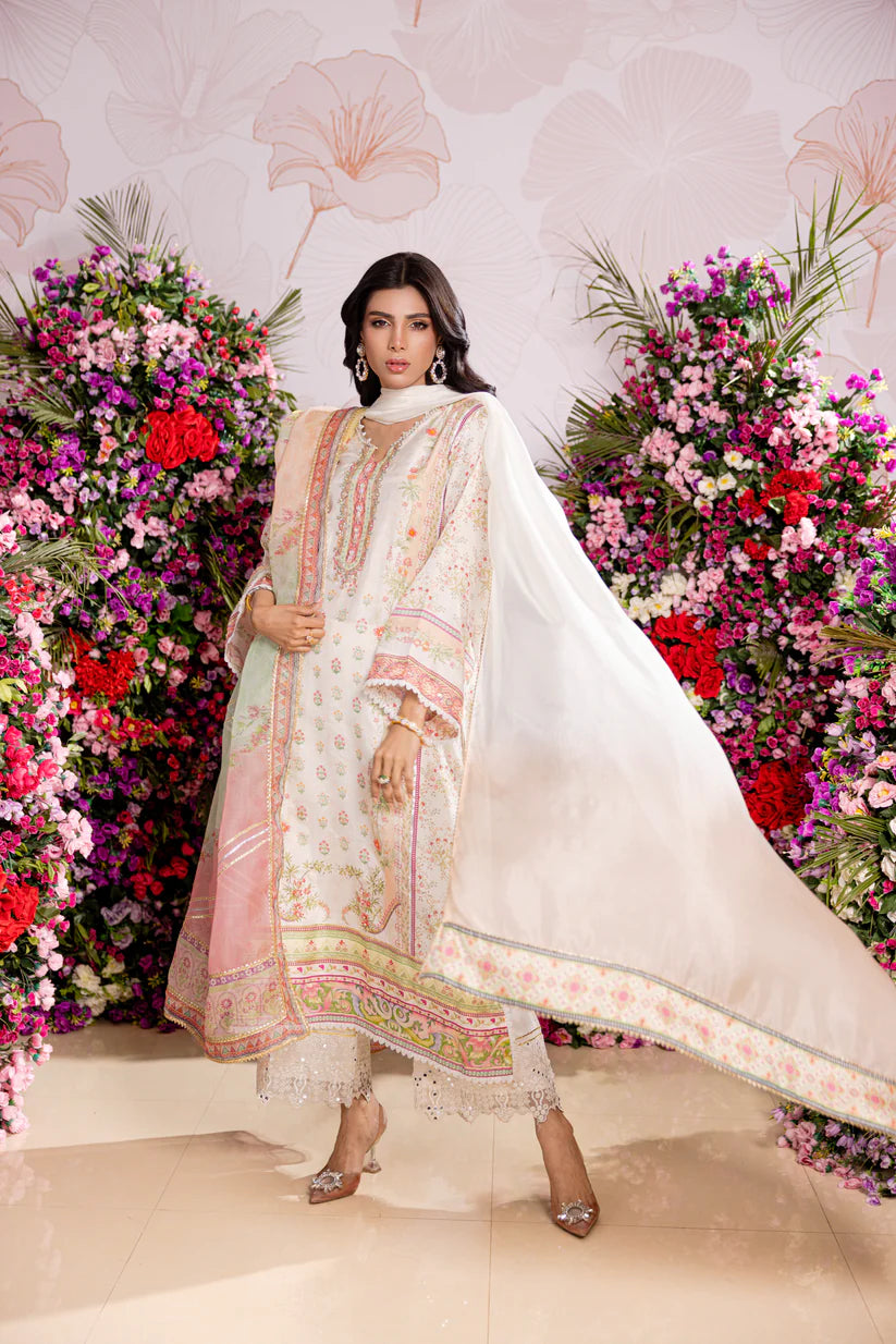 SARAH SHEERAZ - Reena with Plain Shaded Dupatta