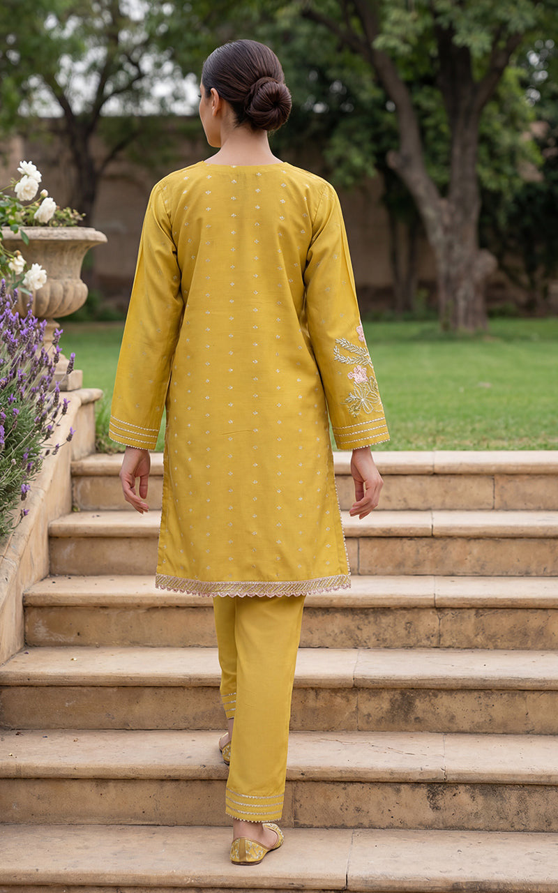 THREADS AND MOTIFS - Yellow Multi Embroidered