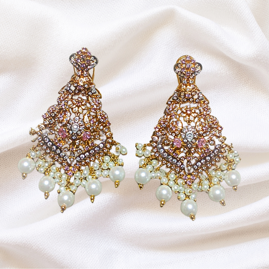 ZAHEEN KAMRAN - Lunara Pink Earrings