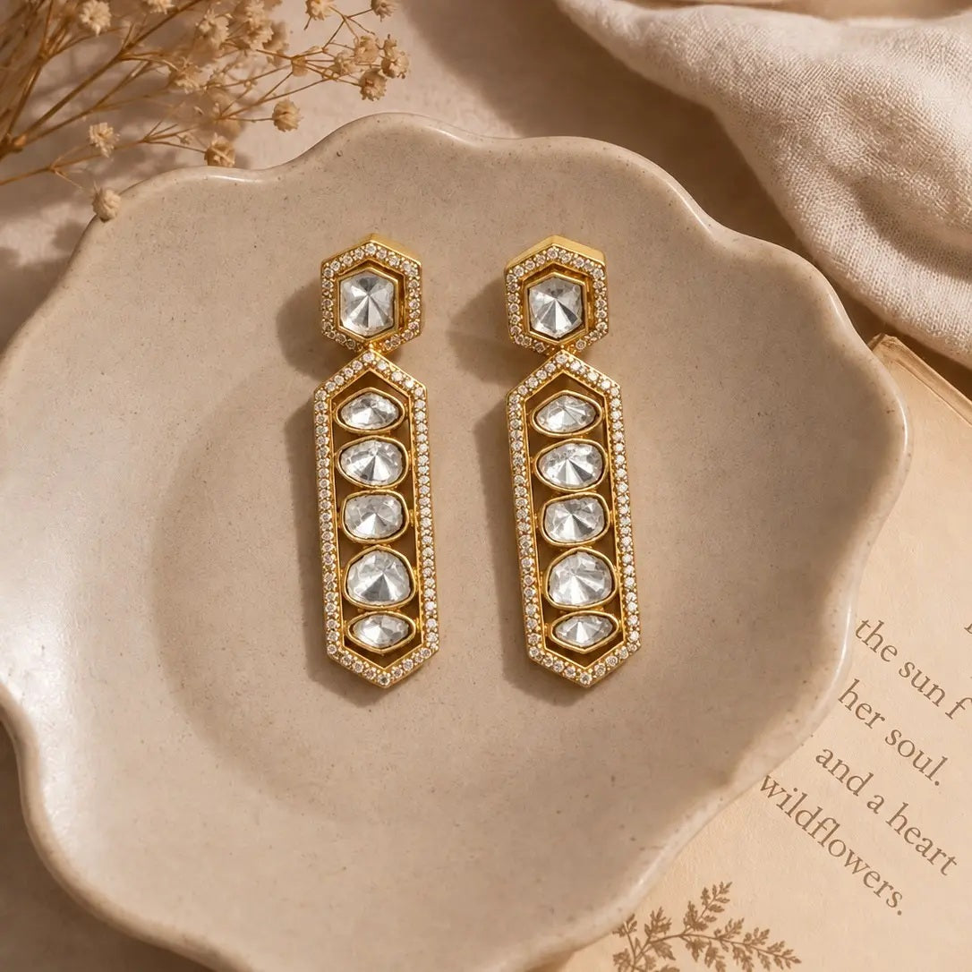THE BUTTERFLY EFFECT- Long silver gold earrings