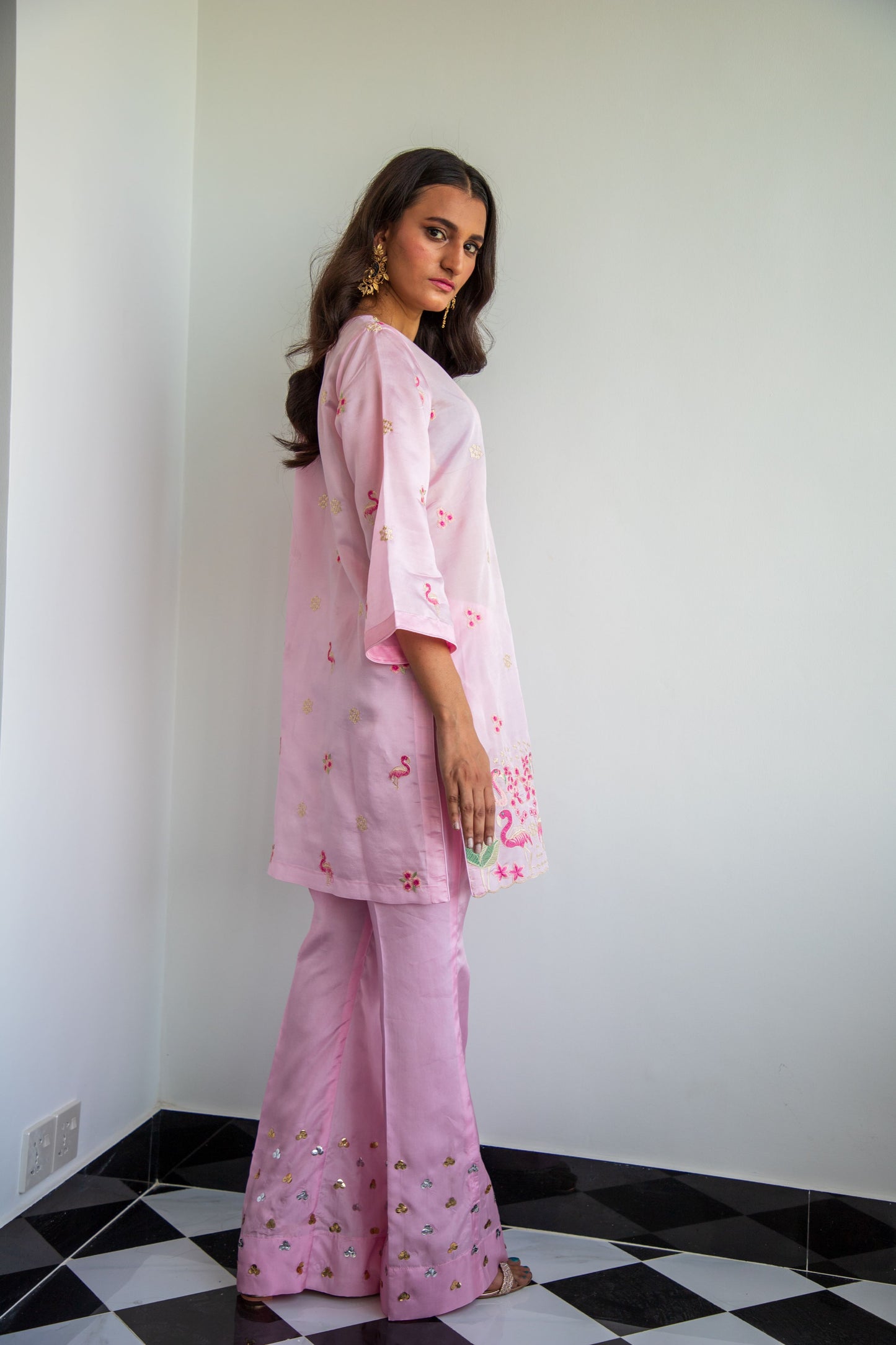 ASHJAIN SAFWAN - Pink with embellishment and embroidery