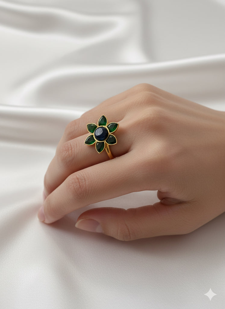 CHARBAGH Jewelry - Zeenat Green Earrings