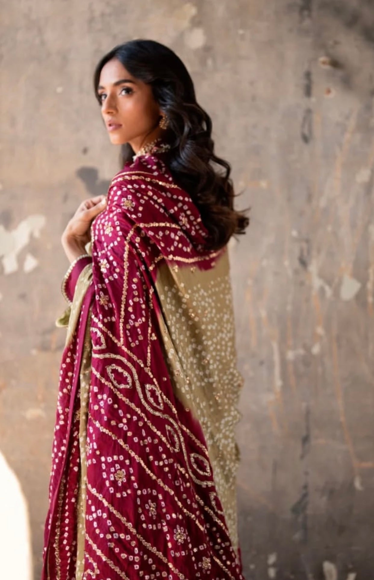 KOMAL LAKHANI - Maroon Rawsilk