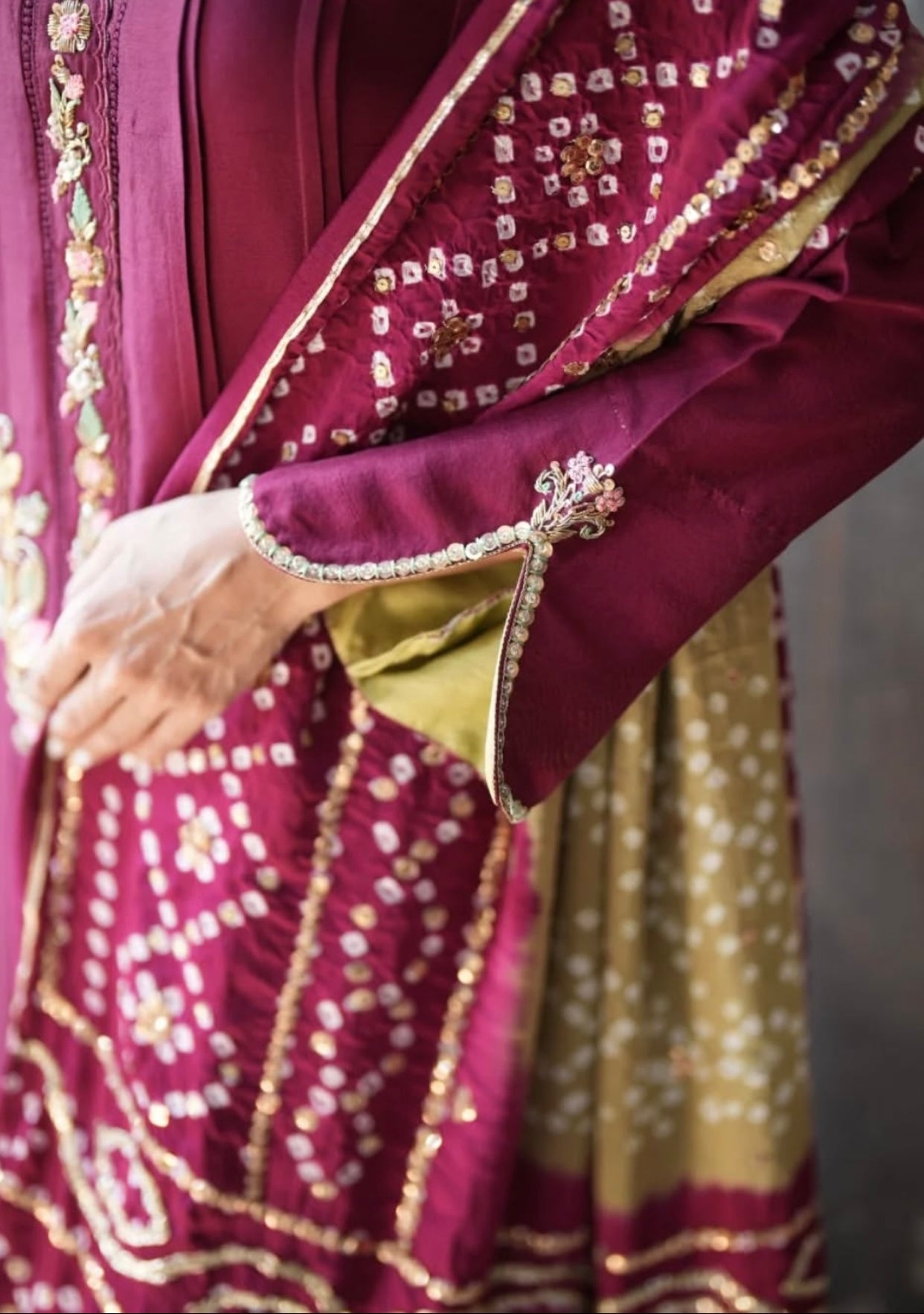 KOMAL LAKHANI - Maroon Rawsilk