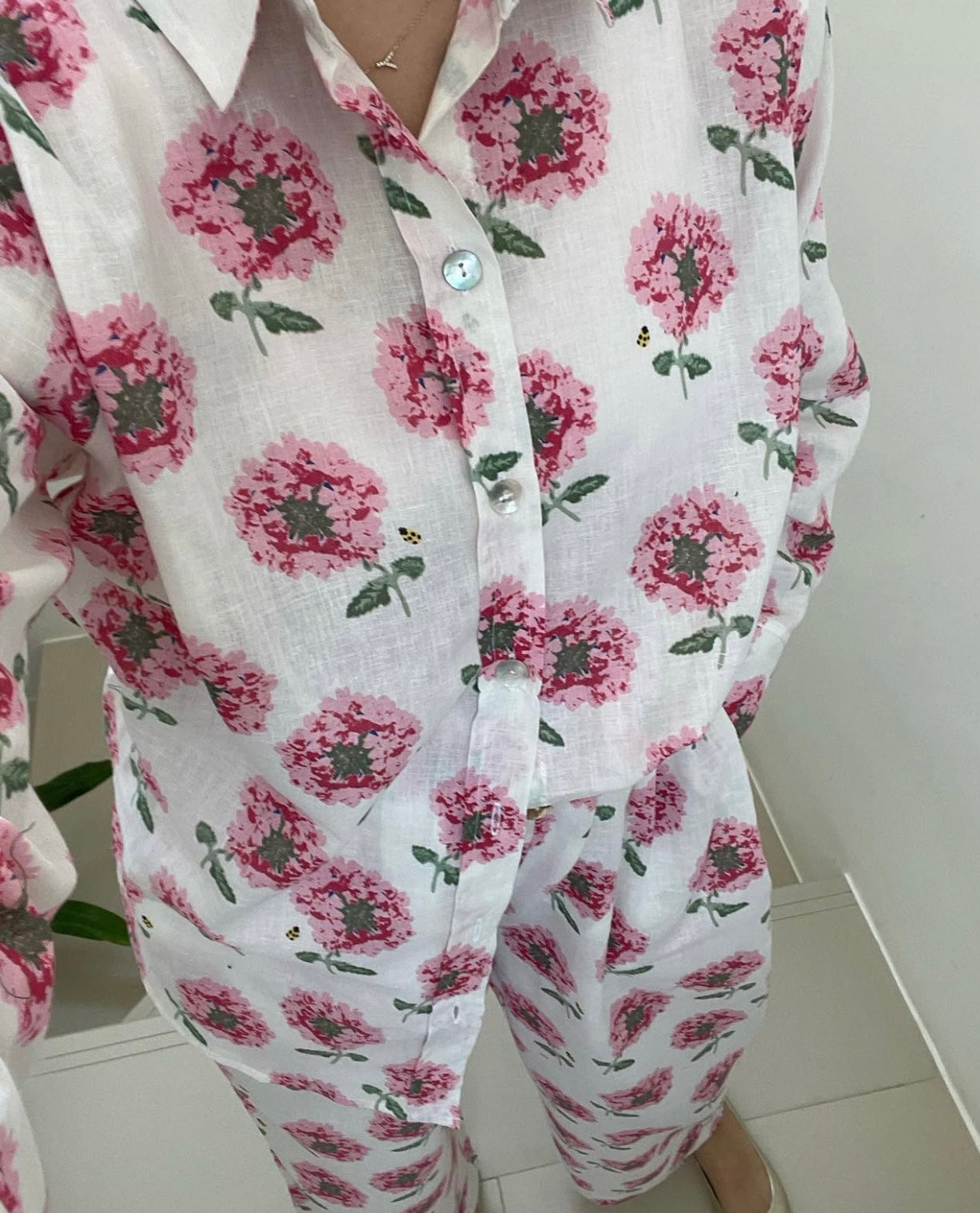 SOBIA GULZAD - White Pink Floral Coord Set