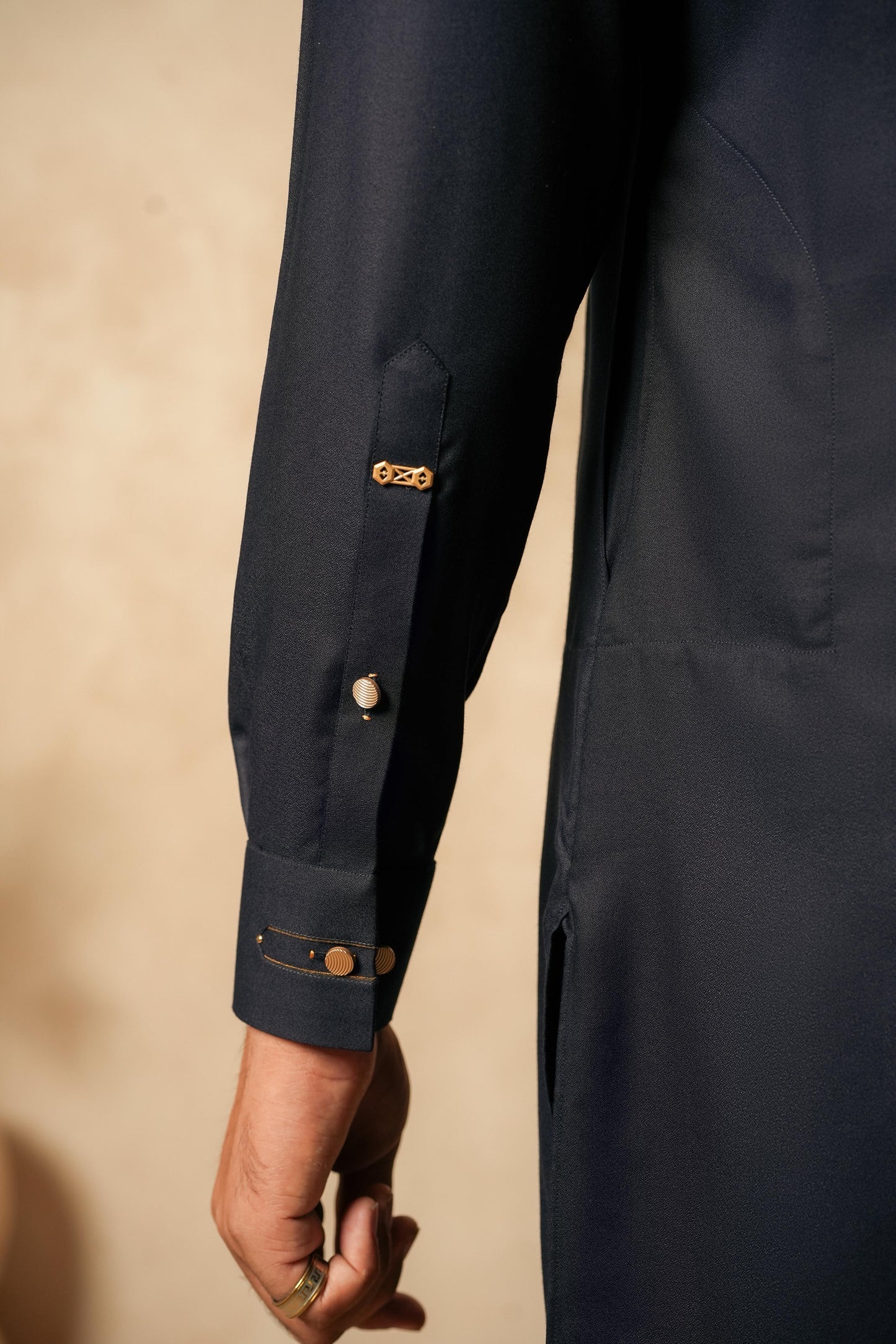 KUNZUL CHANNAR MENSWEAR - Midnight Blue Kurta Trouser