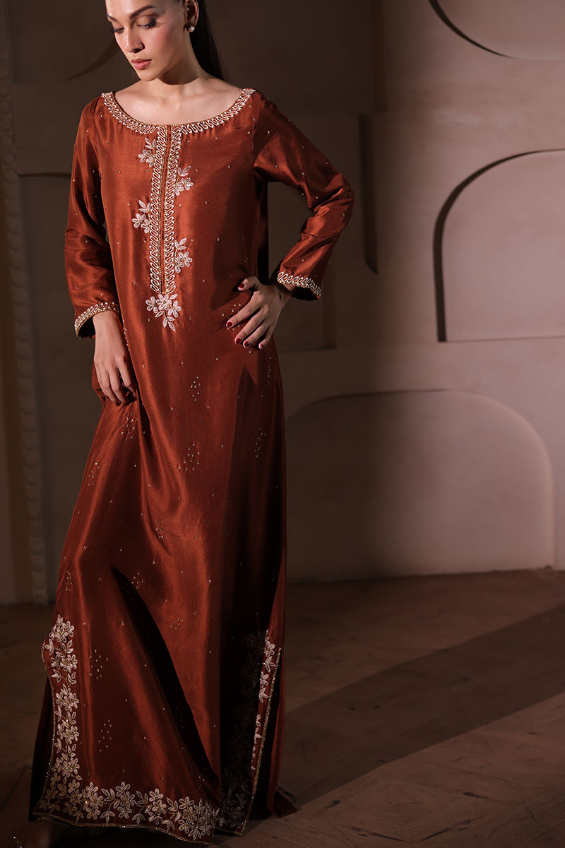 UZMA AND AFSHEEN-Cinnamon silk