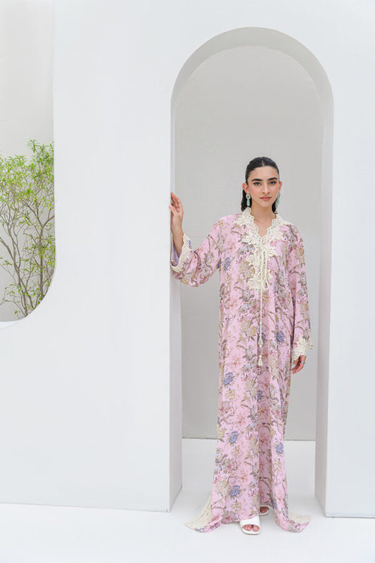 AMNA IQBAL - Pink Printed kaftan