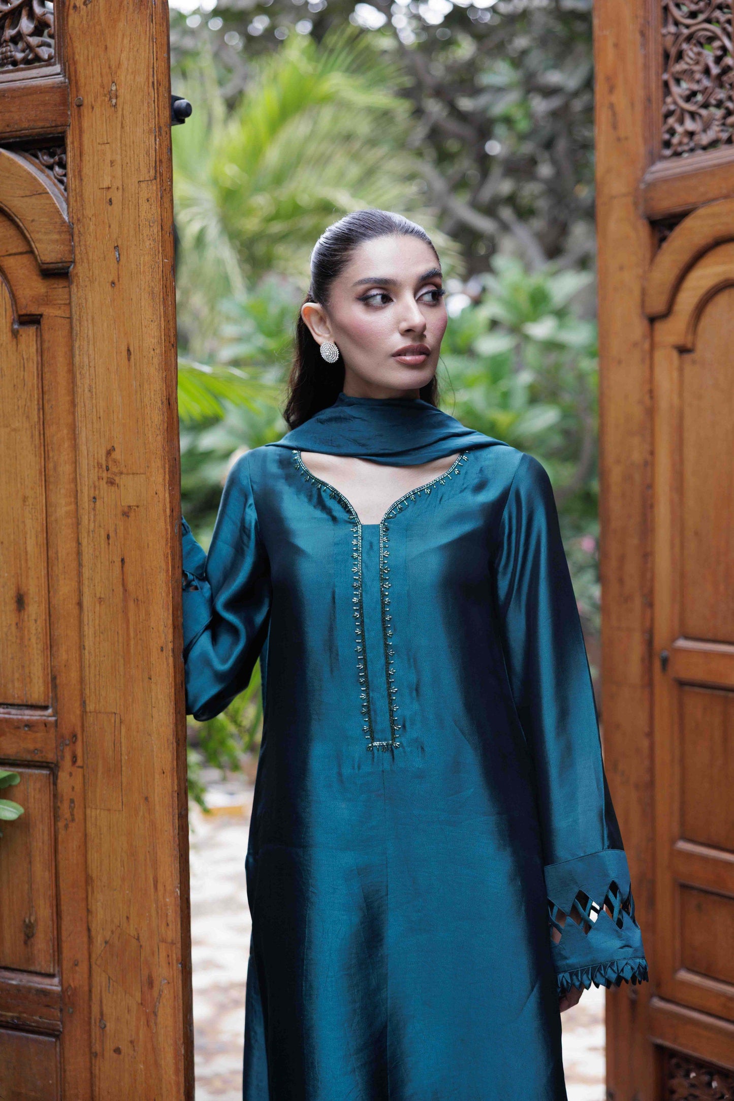 HUMAYUN ALAMGIR ( WOMENWEAR)-Teal Green