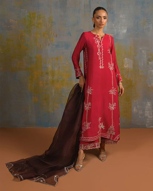 ZABRIC BY ZULEKHA AND SANA  - Fushia Rose 3PCS
