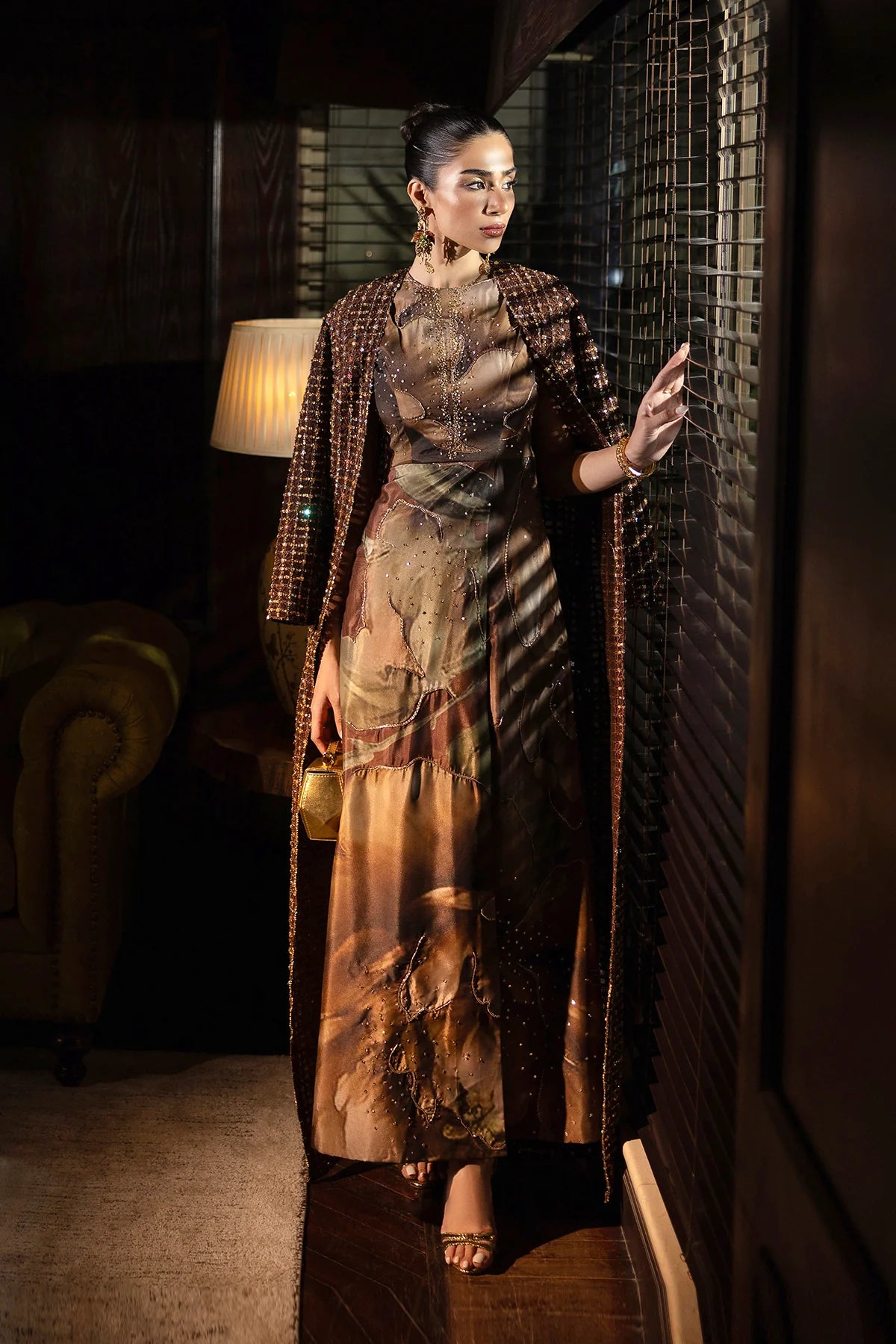 ERUM KHAN - Bronze Petals ( Made to Order)