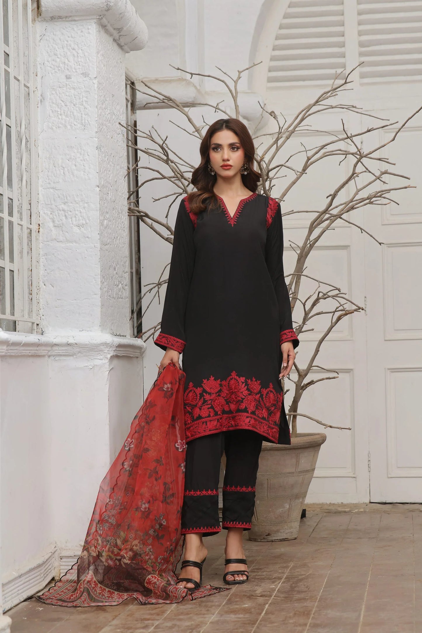 ERAM SHEIKH  -Black with  a touch of red