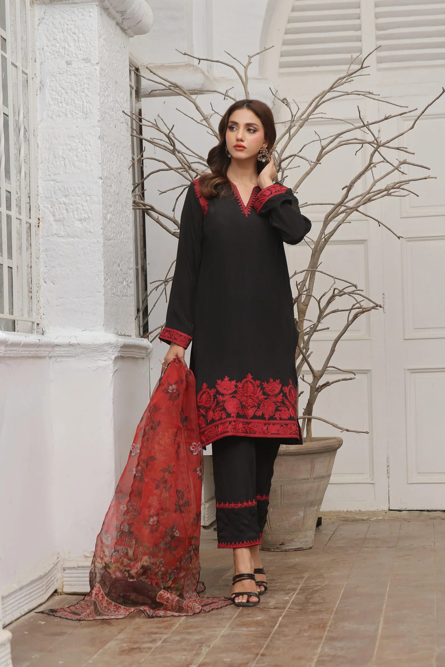 ERAM SHEIKH  -Black with  a touch of red