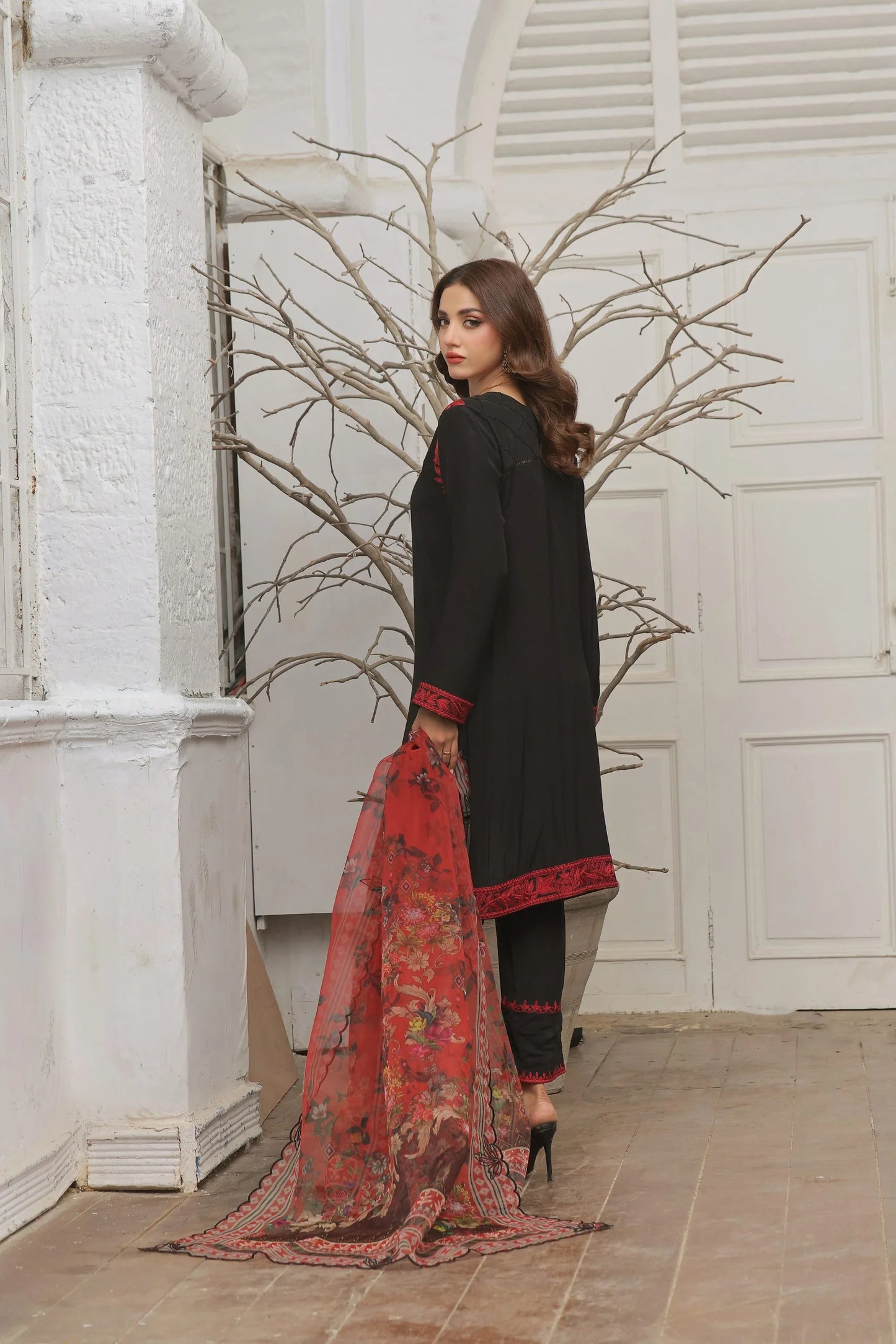 ERAM SHEIKH  -Black with  a touch of red