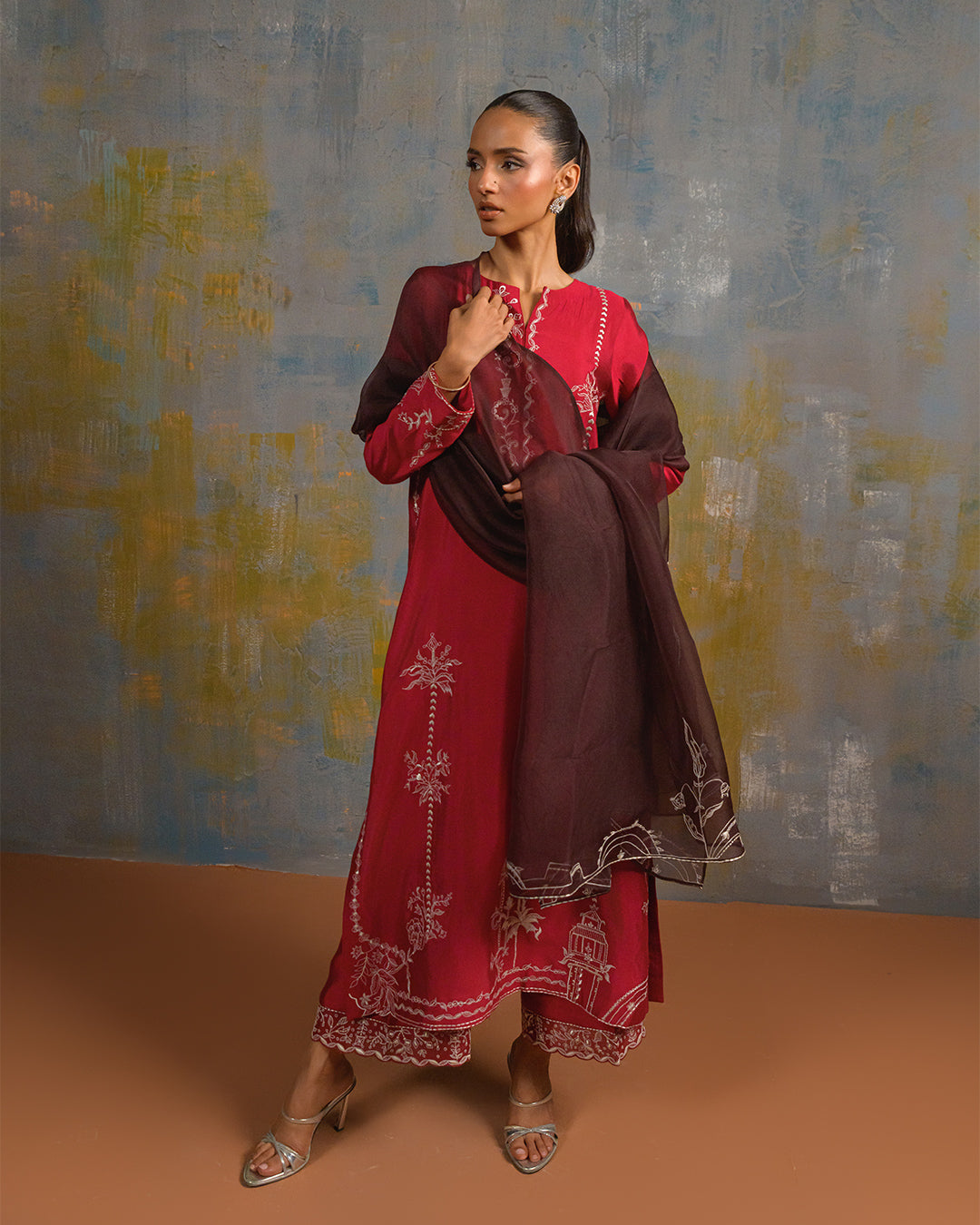 ZABRIC BY ZULEKHA AND SANA - Fuchsia Rose (3pc)