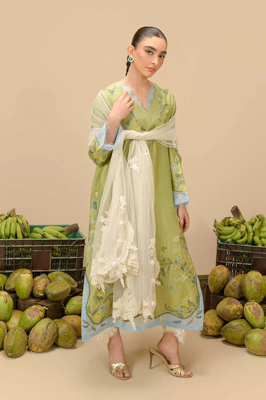ZURI BY ZAINAB - Offwhite Net Dupatta