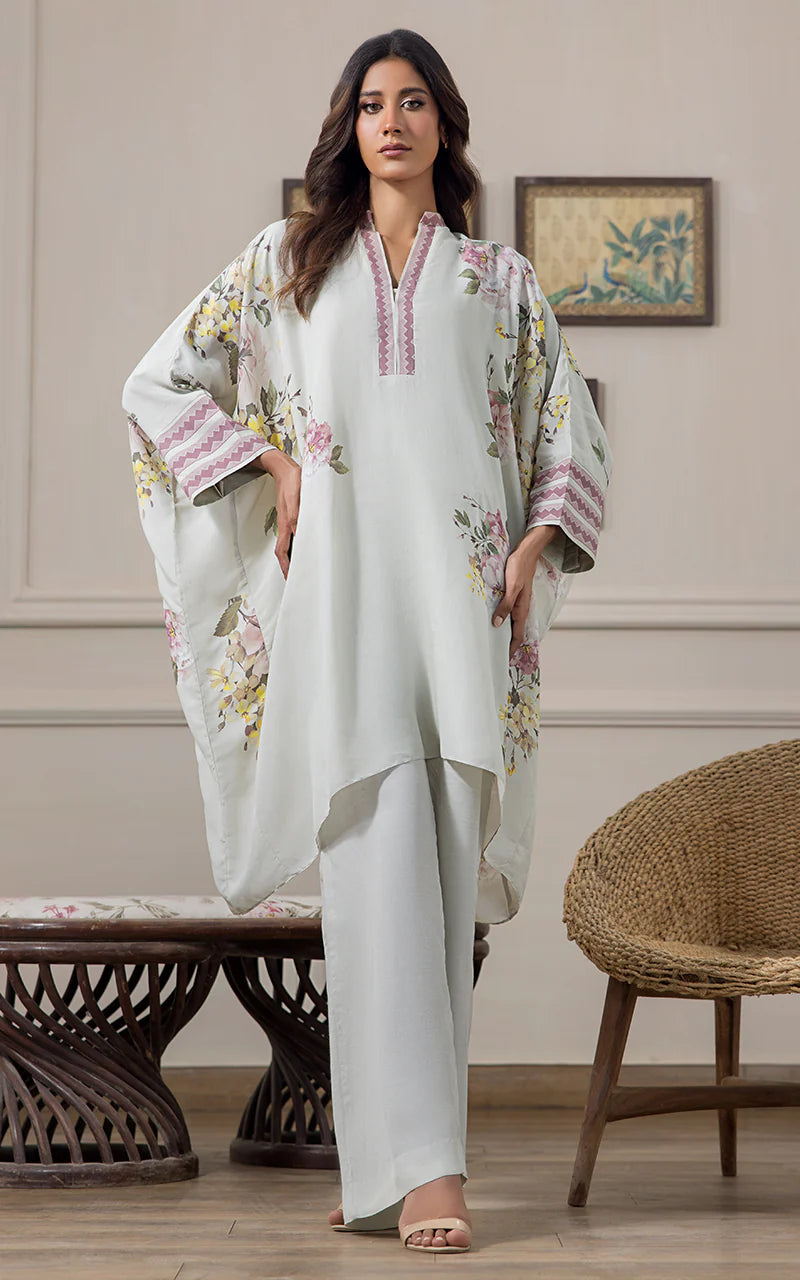 THREADS AND MOTIFS -  Printed Viscose Silk Poncho