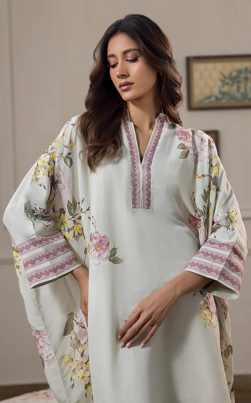 THREADS AND MOTIFS -  Printed Viscose Silk Poncho